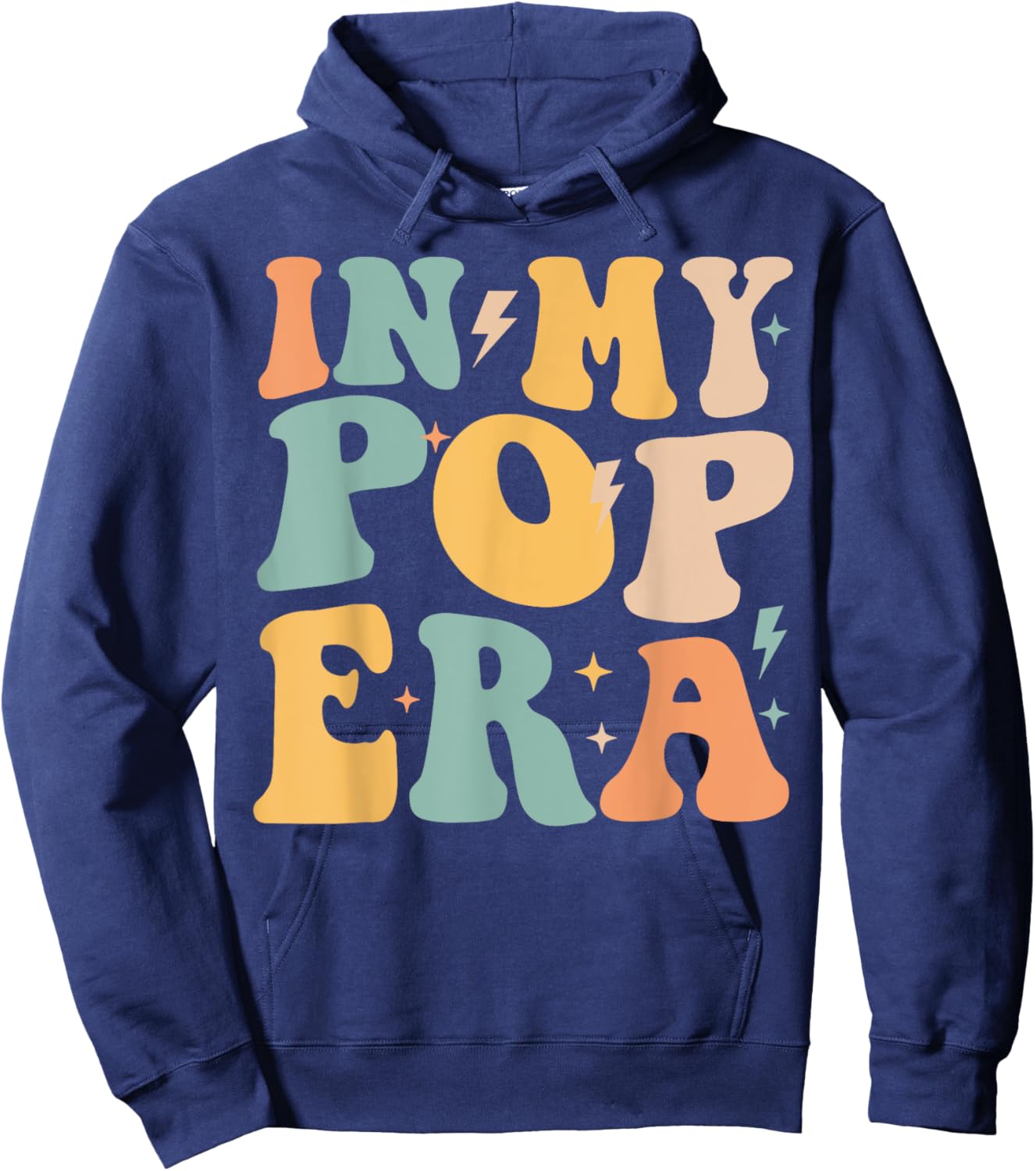 Retro Groovy In My Pop Era Father's Day Hoodie - Hoodie | Navy