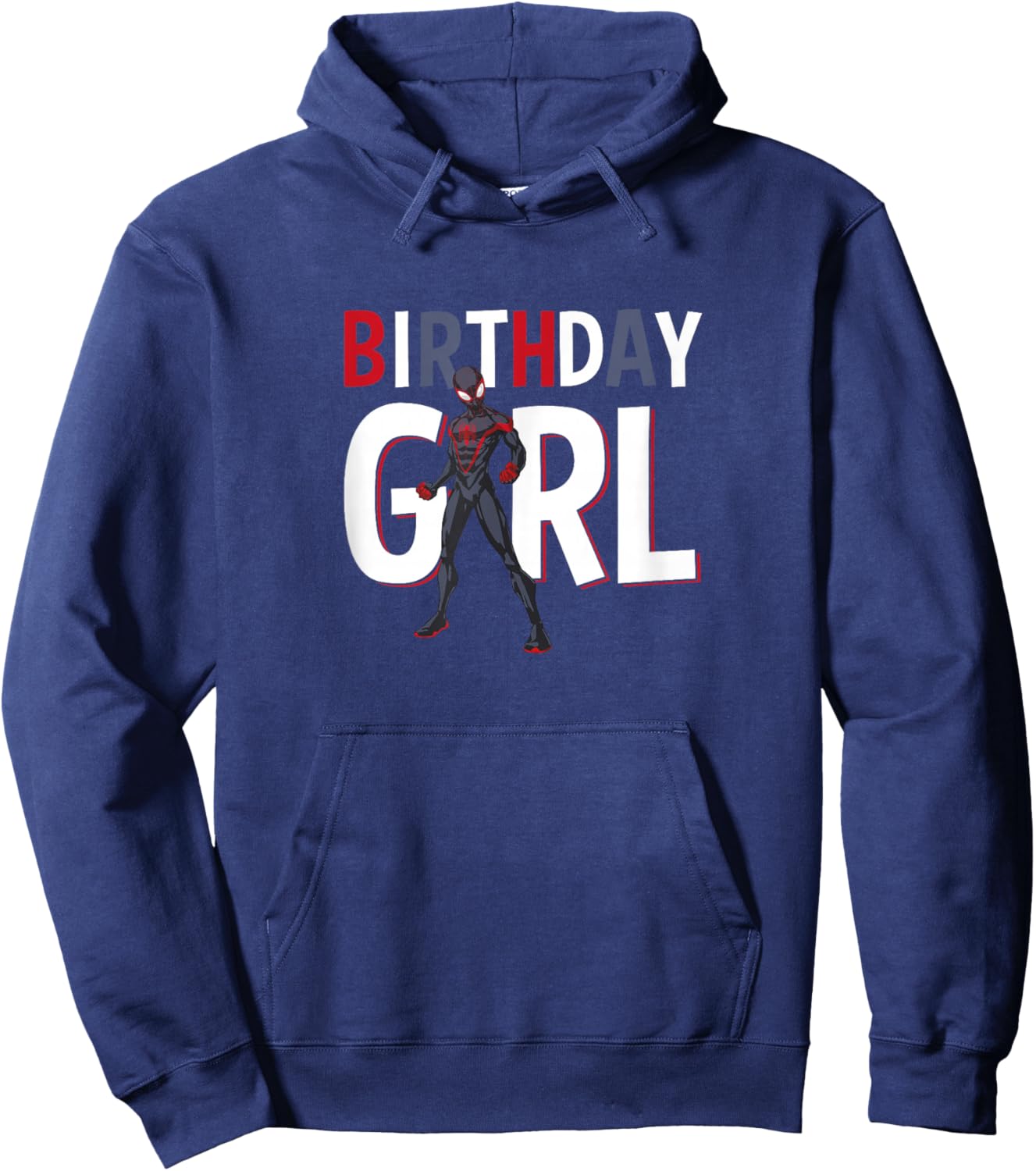Marvel Spider-Man Miles Morales Birthday Girl Logo Hoodie - Hoodie | Navy