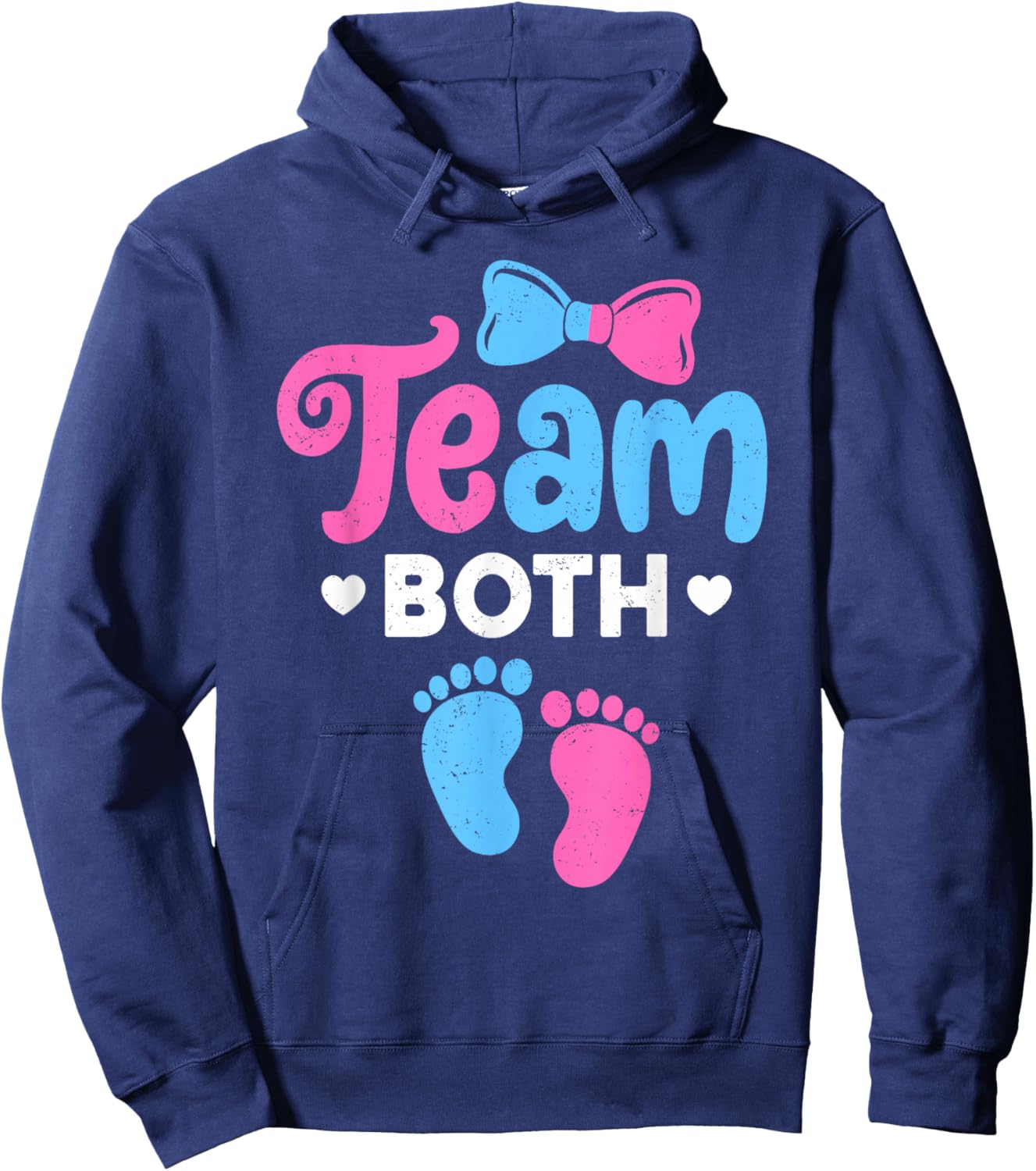 Team Both Pink Or Blue Gender Reveal Hoodie - Hoodie | Navy