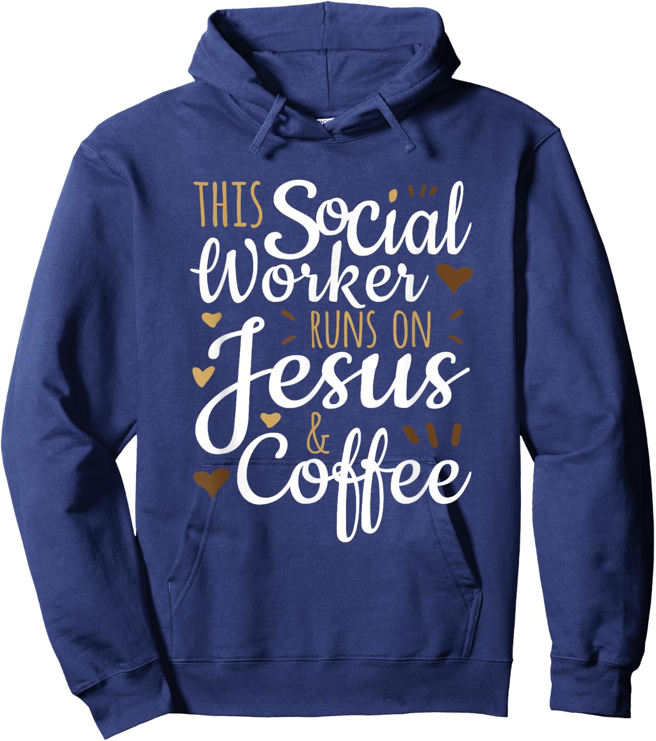 This Social Worker Runs on Jesus & Coffee, Social Worker Hoodie - Hoodie | Navy
