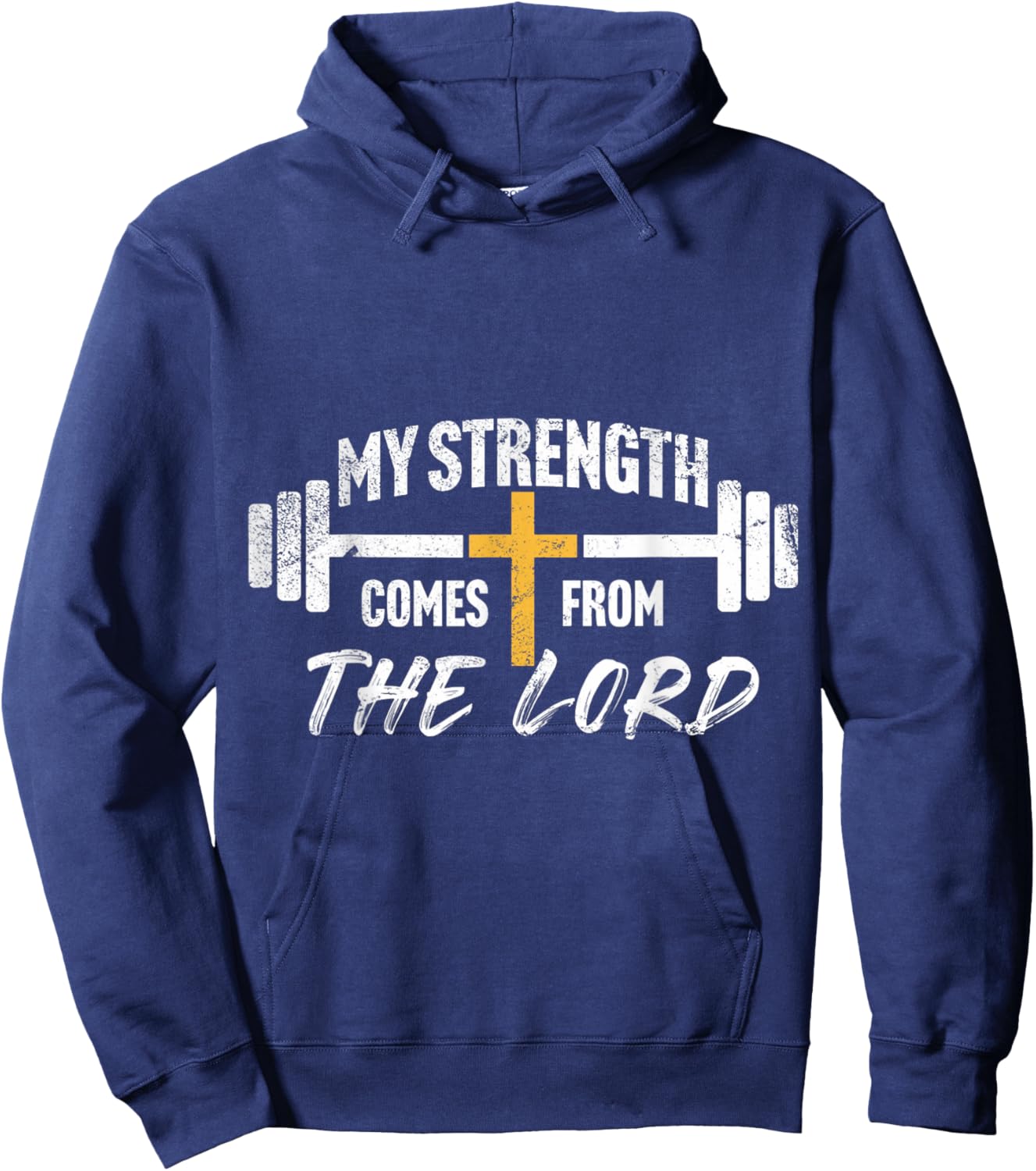 My Strength Christian Men Bible Verse Gym Workout Hoodie - Hoodie | Navy