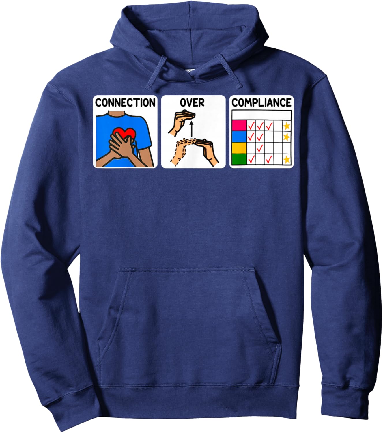 Speech Language Pathologist SLP Connection Over Compliance Hoodie - Hoodie | Navy