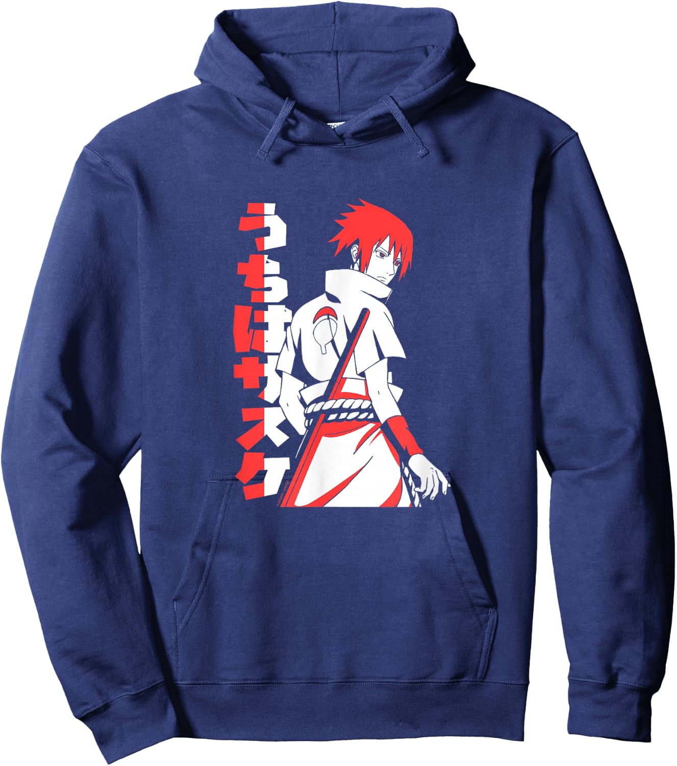 Naruto Shippuden Sasuke Uchiha Two Tone Anime Hoodie - Hoodie | Navy