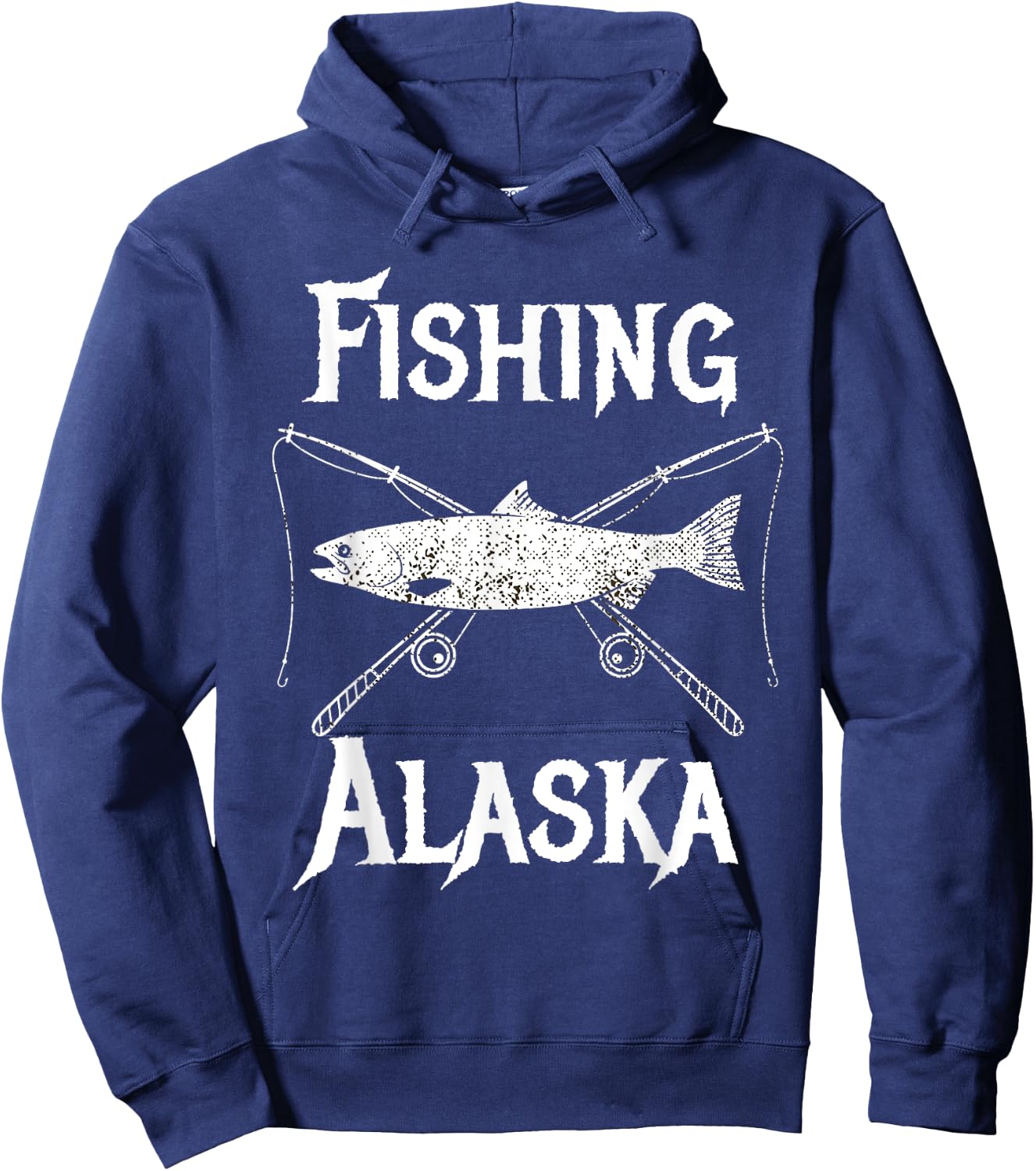 Last Frontier Alaska Souvenirs Gifts Fish Alaska Salmon Hoodie - Hoodie | Navy