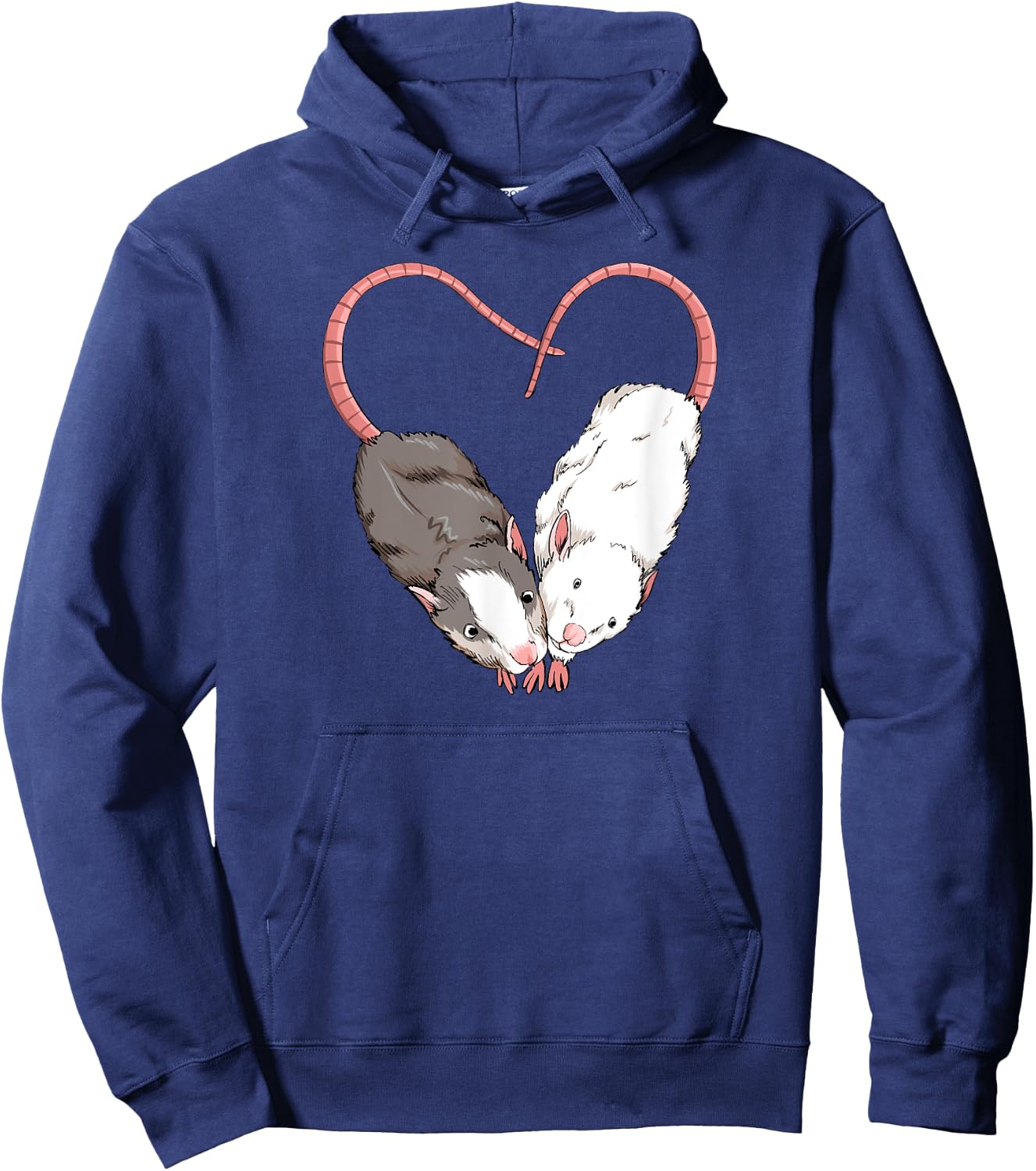 Funny Cute Small Rodent Pet Happy Heart Love Rat Lovers Hoodie - Hoodie | Navy