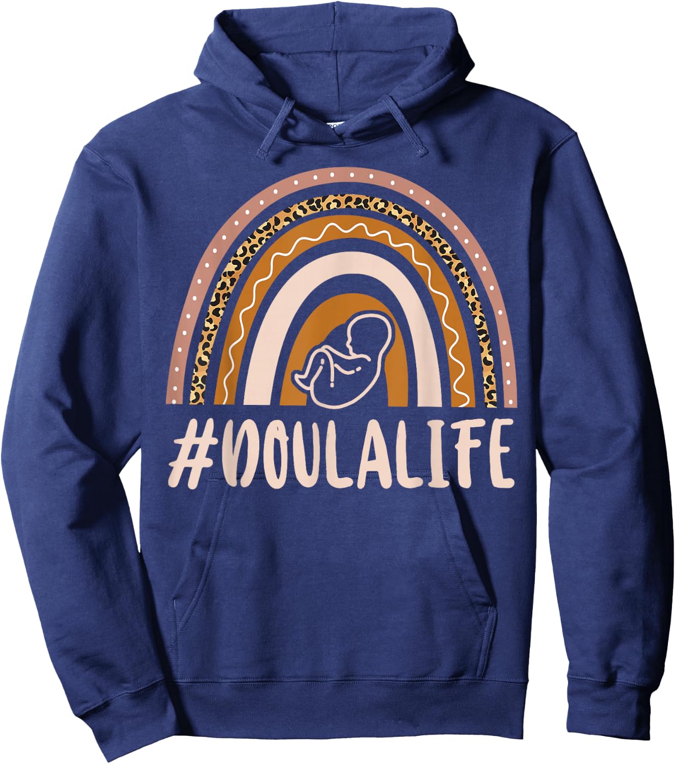 Doula Birth Worker Rainbow #Doulalife Hoodie - Hoodie | Navy