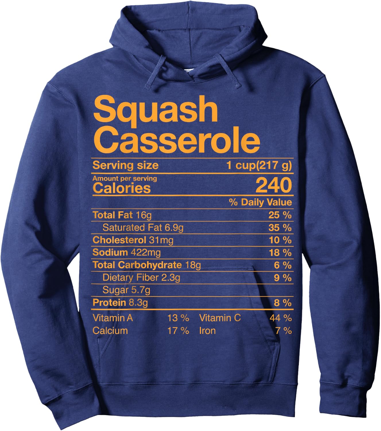 Squash Casserole Nutrition Facts Thanksgiving Gift Leg Day Hoodie - Hoodie | Navy