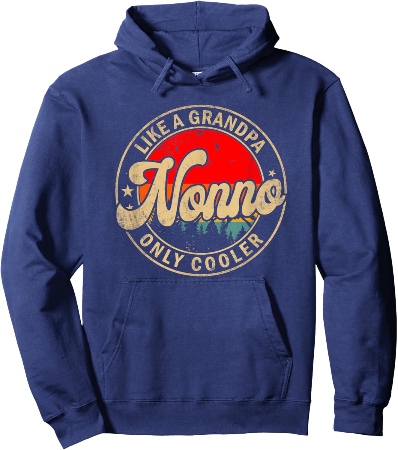 Nonno Like A Grandpa Only Cooler Funny Papa Grandpa Hoodie - Hoodie | Navy