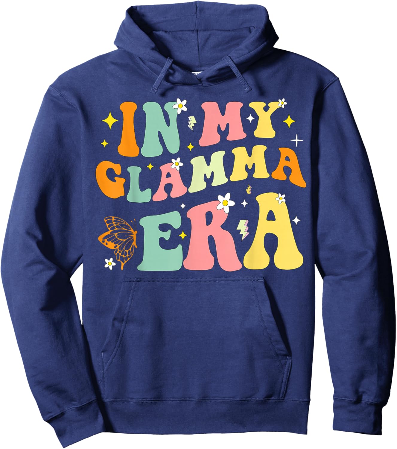 In My Glamma Era Grandma Mom Mama Grandmother Mommy Hoodie - Hoodie | Navy