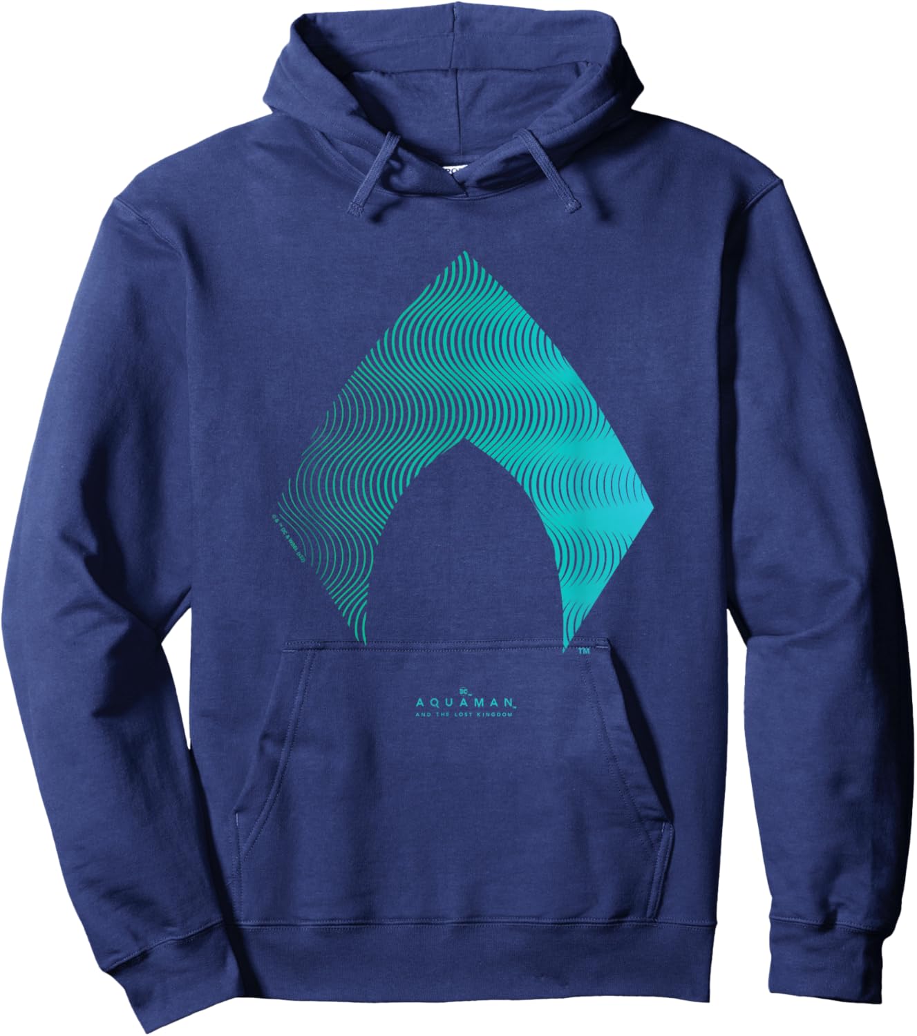 Aquaman And The Lost Kingdom Distressed Wavy Neon Emblem Hoodie - Hoodie | Navy