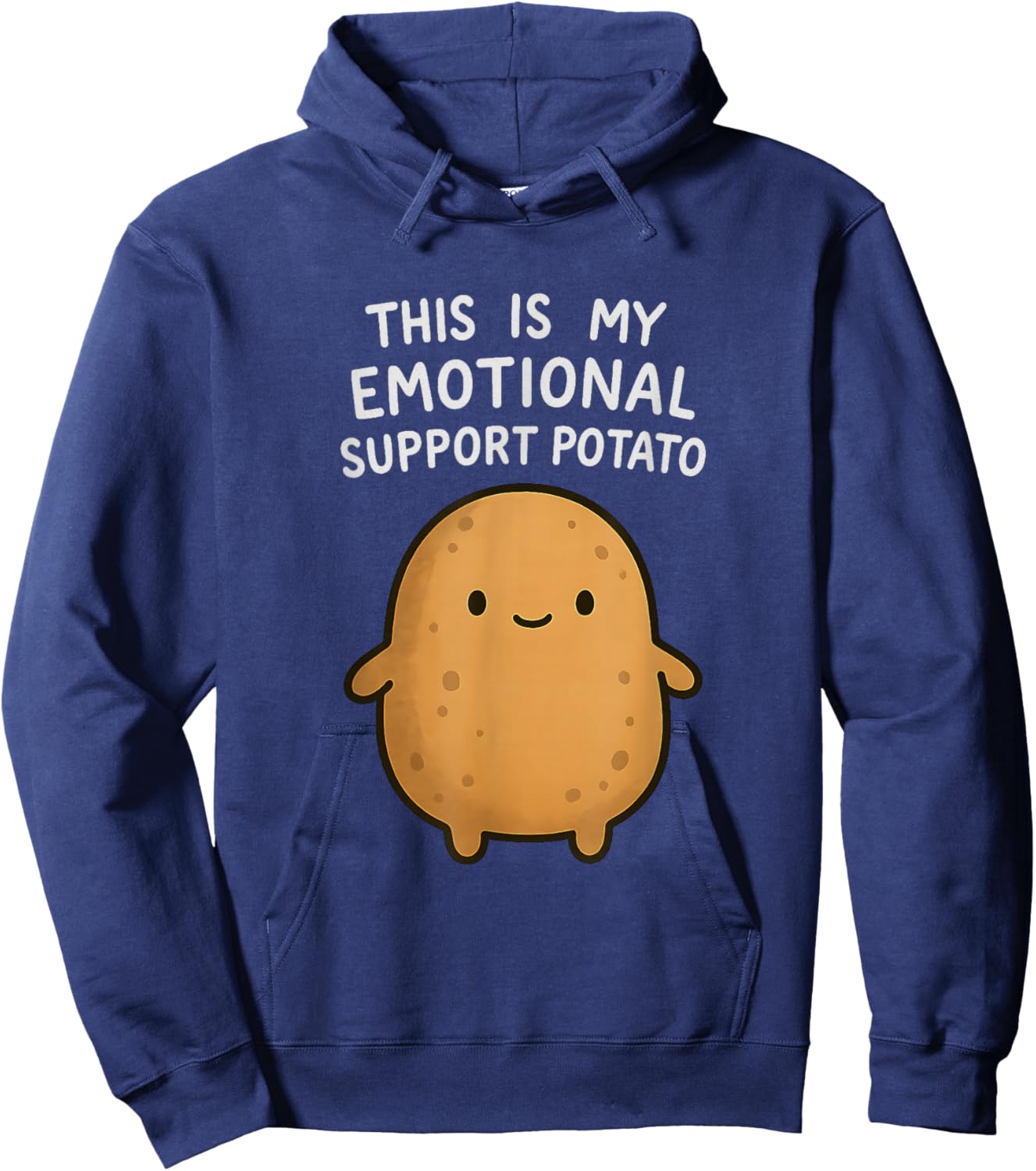 Funny Emotional Support Potato Cute Kawaii Sarcastic Foodie Hoodie - Hoodie | Navy