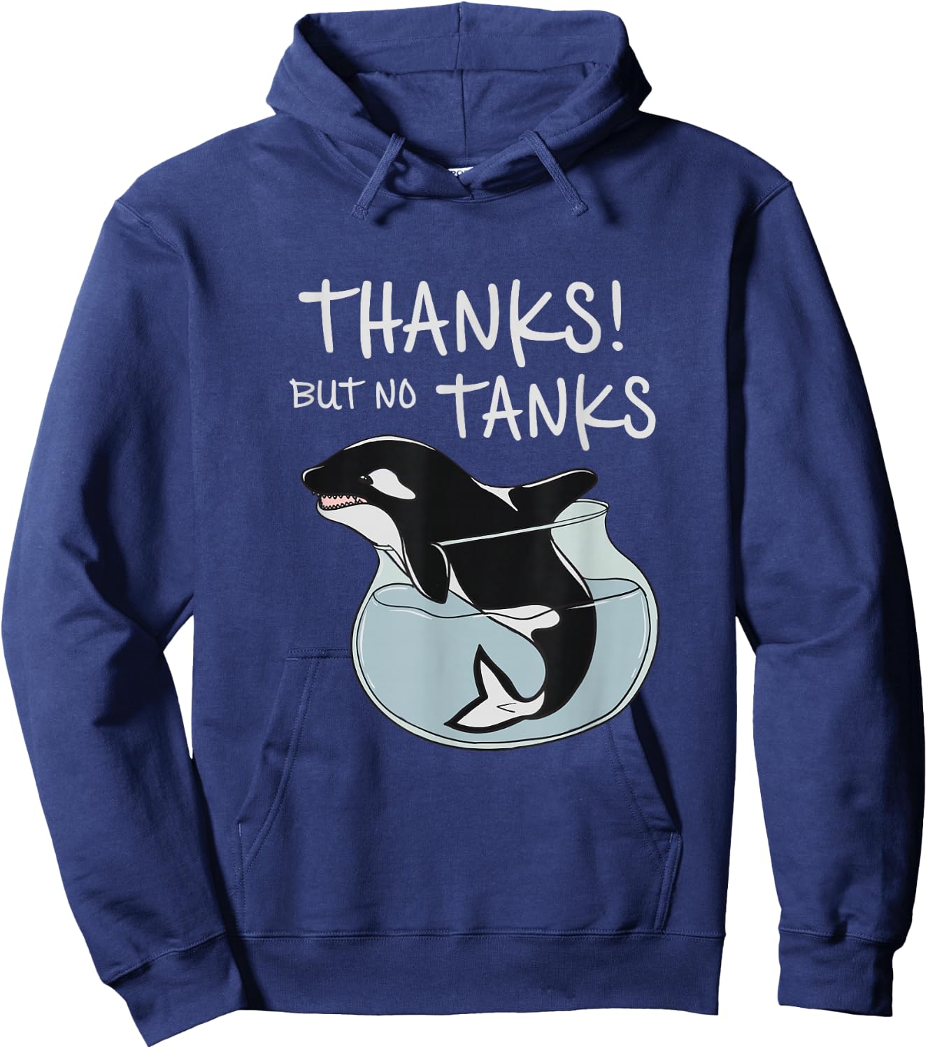 Orca Free Save the Whales Social criticism Ocean Protection Hoodie - Hoodie | Navy