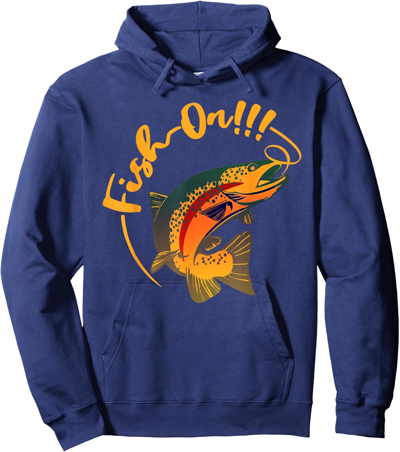 Fish On!!! Rainbow Trout Fishing Hoodie - Hoodie | Navy