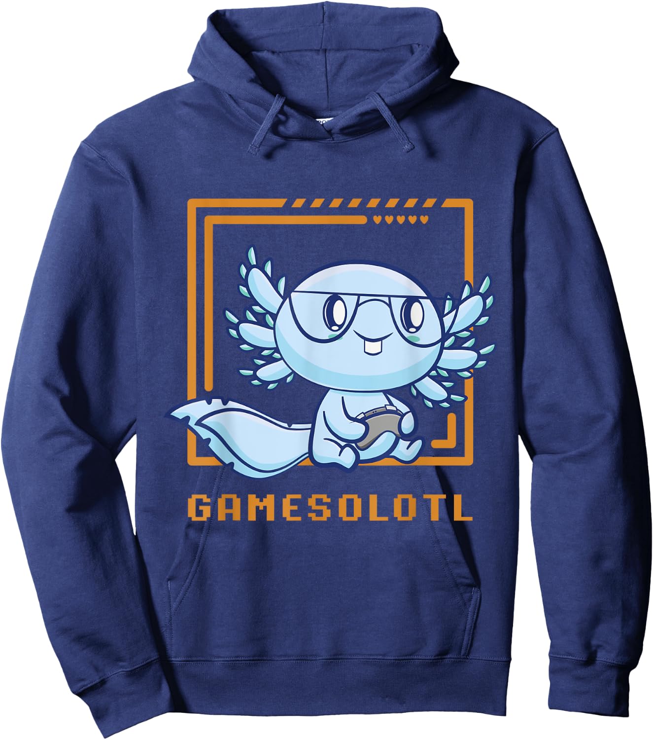 Gamesolotl Gamer Axolotl Playing Video Games Walking Fish Hoodie - Hoodie | Navy