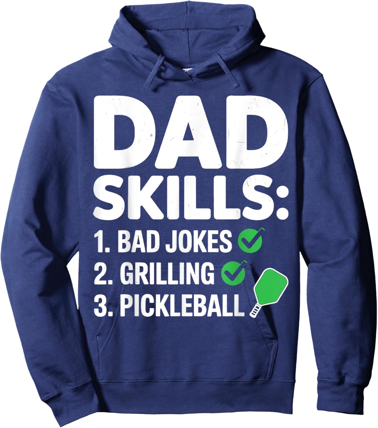 Vintage Dad Skills Pickleball Player Funny Dad Father's Day Hoodie - Hoodie | Navy