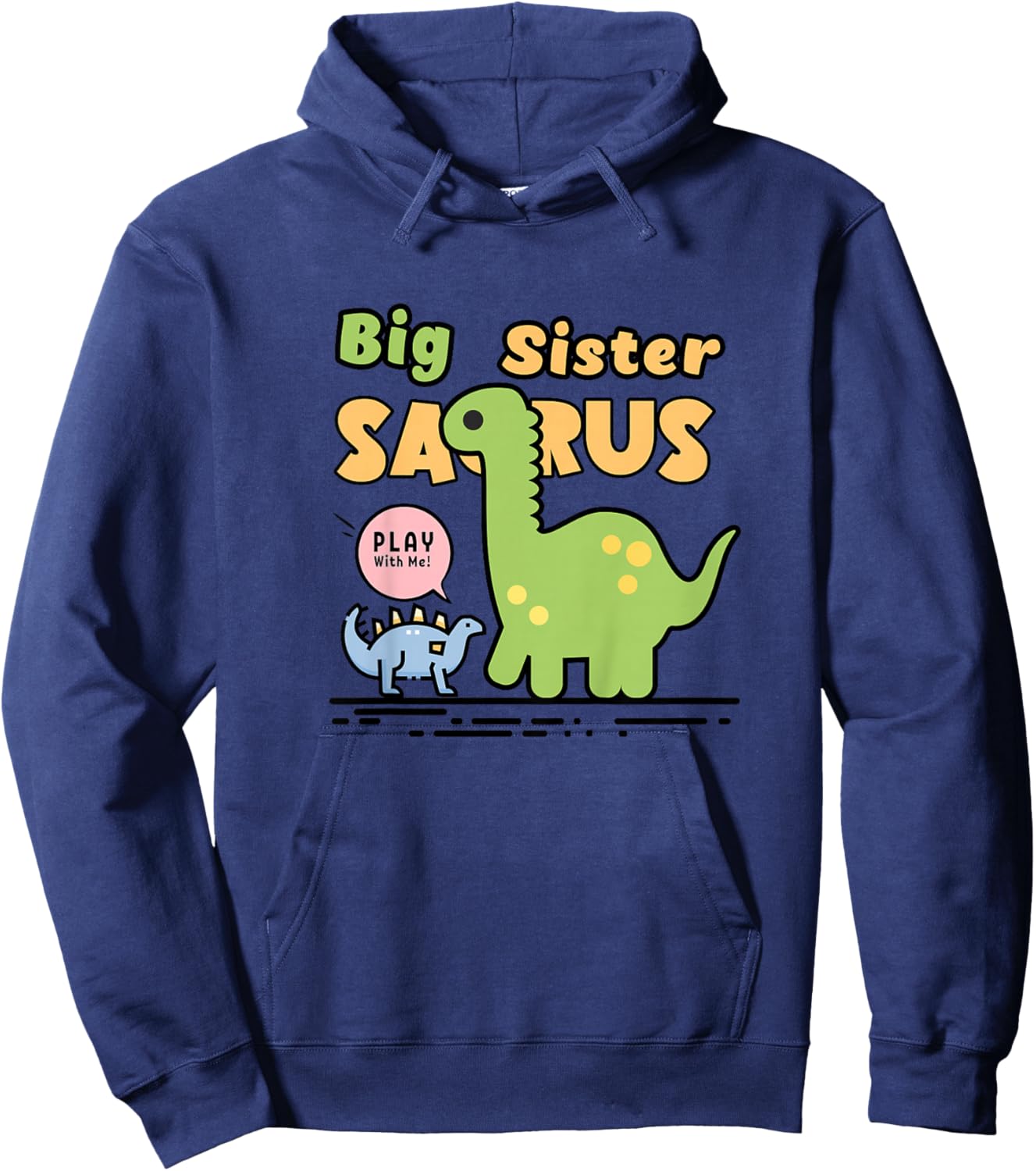 Big Sister Saurus for sisters, daughters, siblings Hoodie - Hoodie | Navy