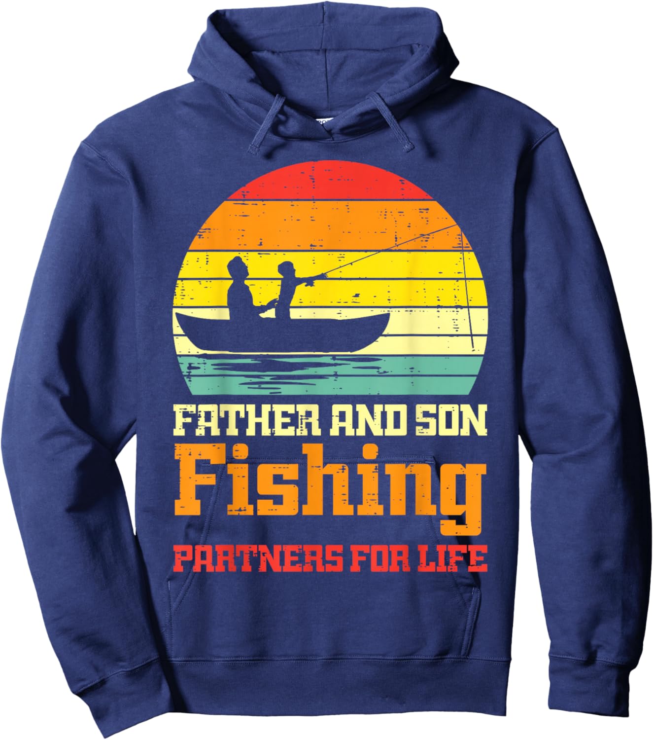 Father Son Fishing Partner For Life Match Dad Boys Men Kids Hoodie - Hoodie | Navy