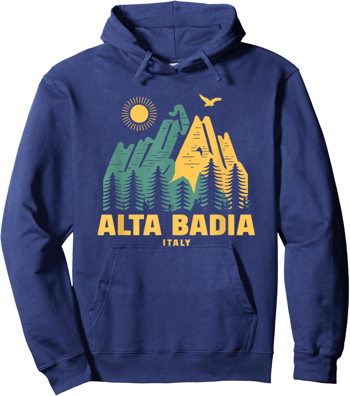 Alta Badia Mountains Italy Hiking Outdoors Vintage Hoodie - Hoodie | Navy
