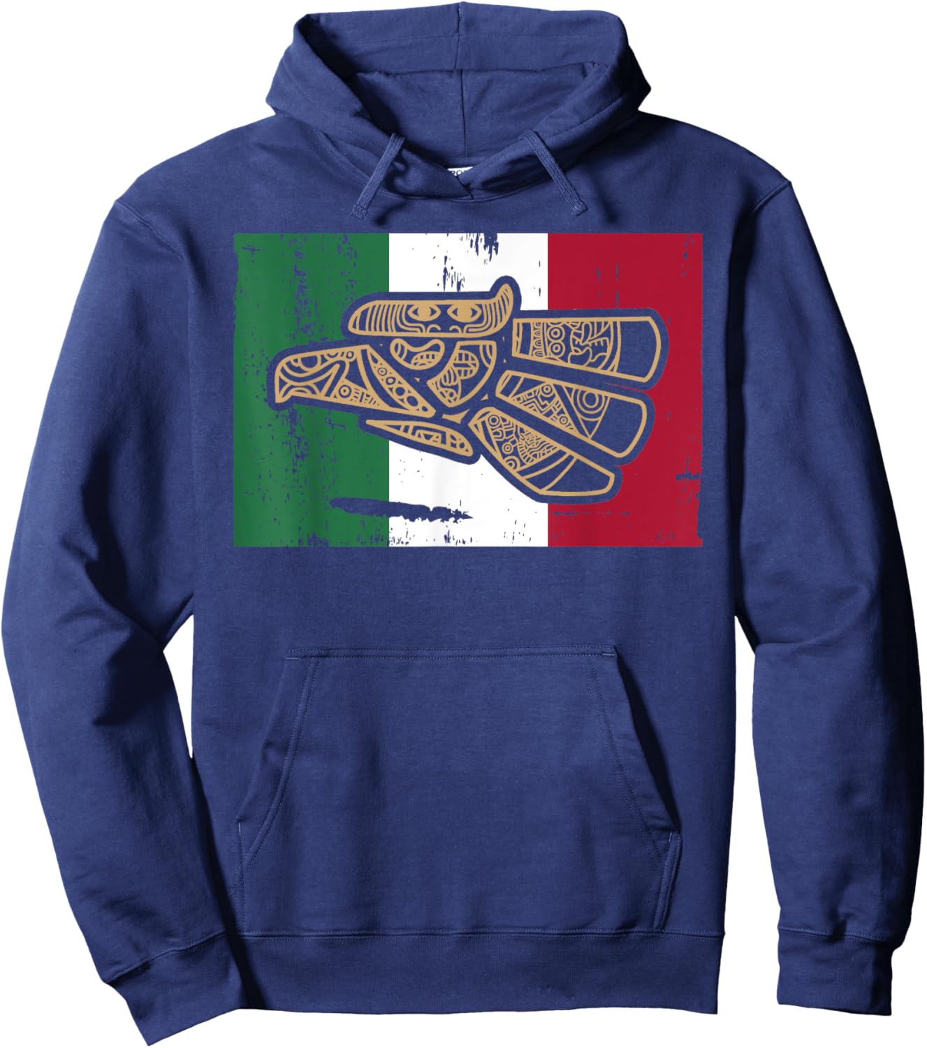 Mexico Vintage Mexican Flag Pride Hecho en Mexico Jersey Hoodie - Hoodie | Navy