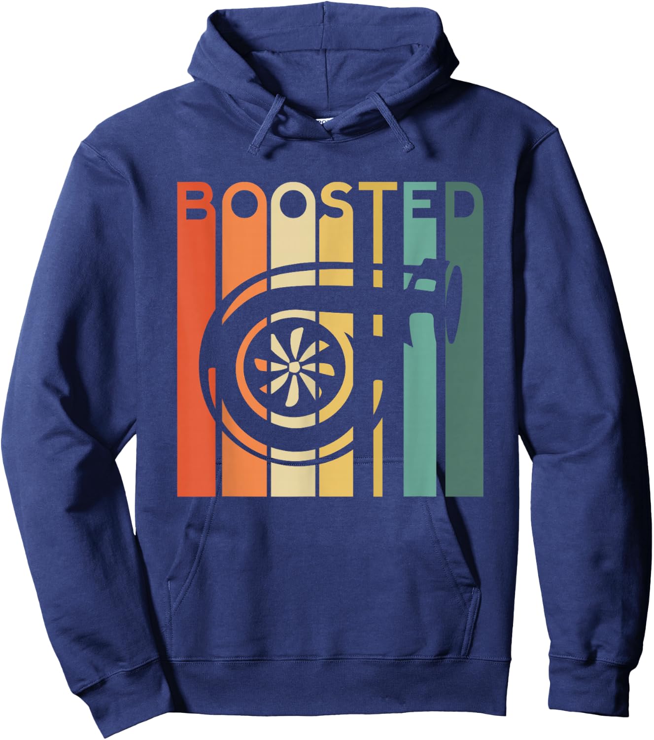 Boost Turbo Car Boosted Turbocharger Auto X Retro Race Tuner Hoodie - Hoodie | Navy