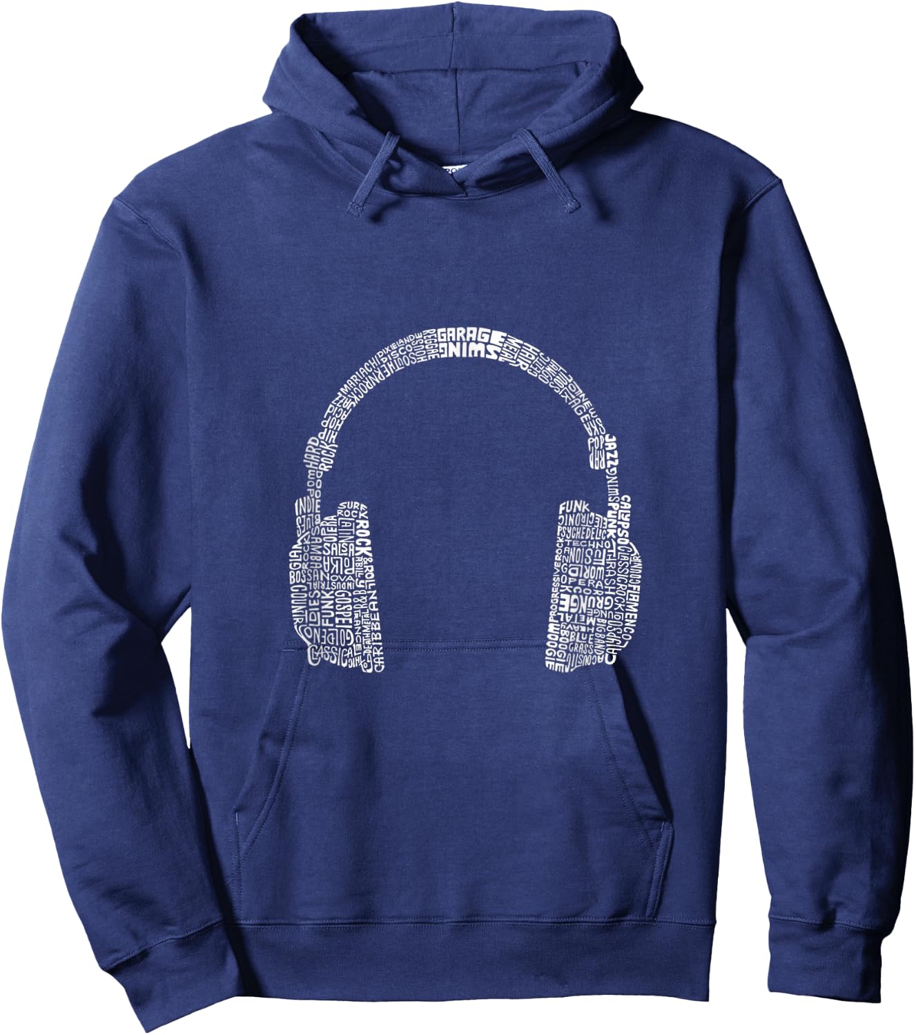 Headphones music genres - Music lovers Hoodie - Hoodie | Navy