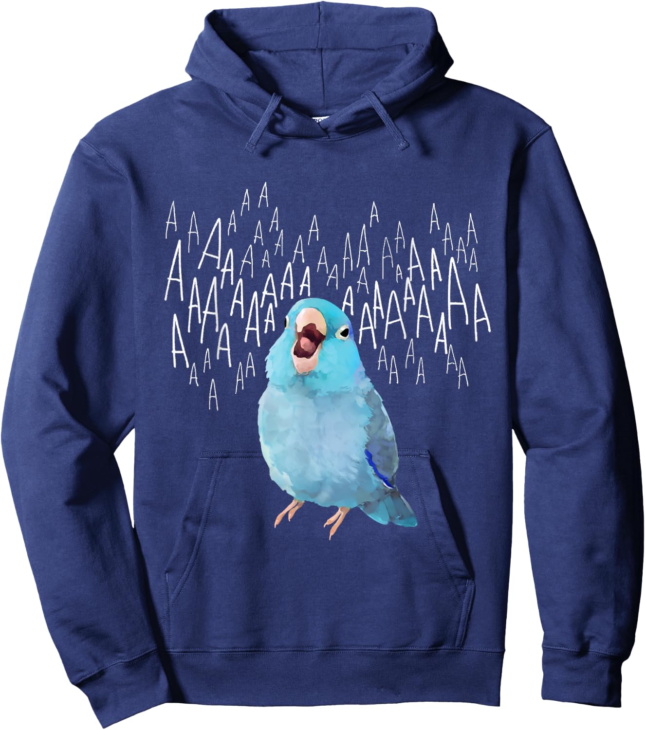 Birbber -Adults Black Cotton 100% Screaming Parrotlet Hoodie - Hoodie | Navy