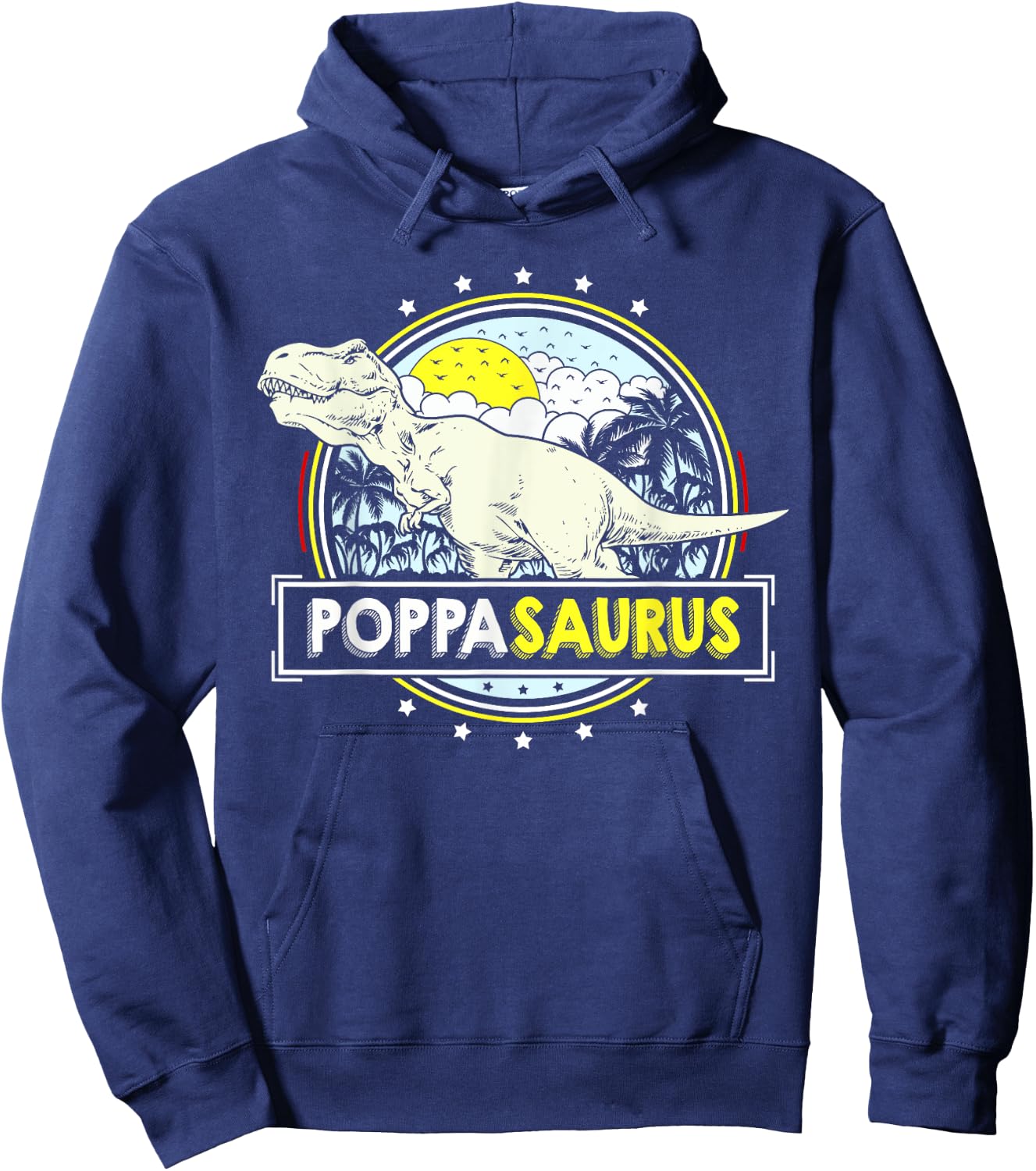 PoppaSaurus Shirt Poppa Gifts from Grandchildren Fathers Day Hoodie - Hoodie | Navy