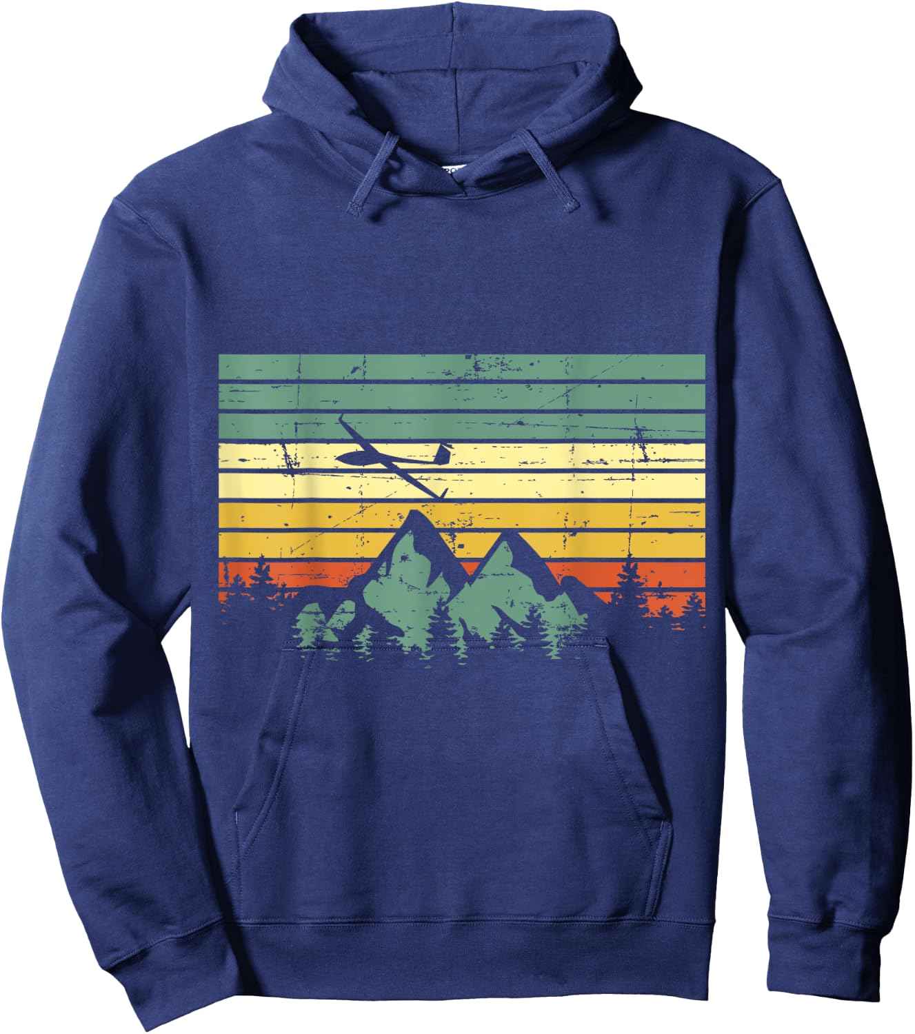 Vintage Gliding Airplane Aviation Mountain Glider Pilot Gift Hoodie - Hoodie | Navy