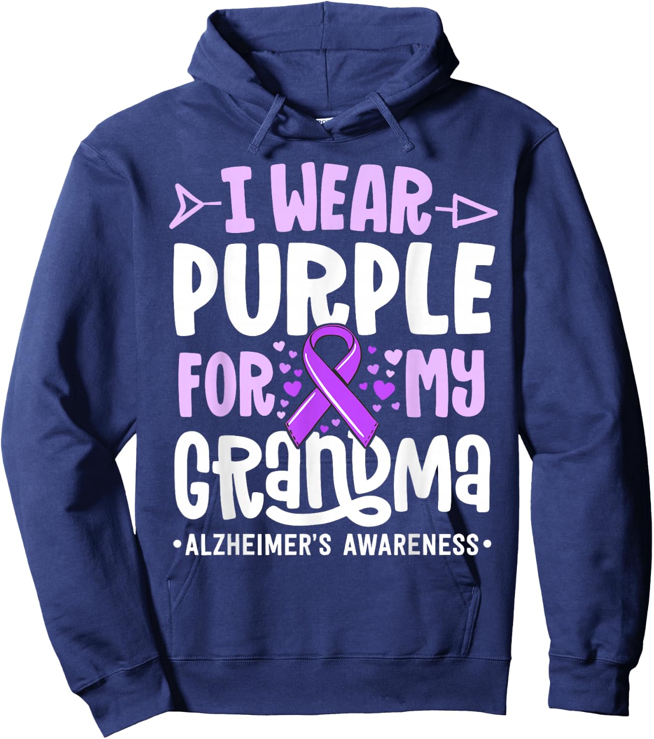 I Wear Purple For My Grandma Alzheimers Family Awareness Hoodie - Hoodie | Navy