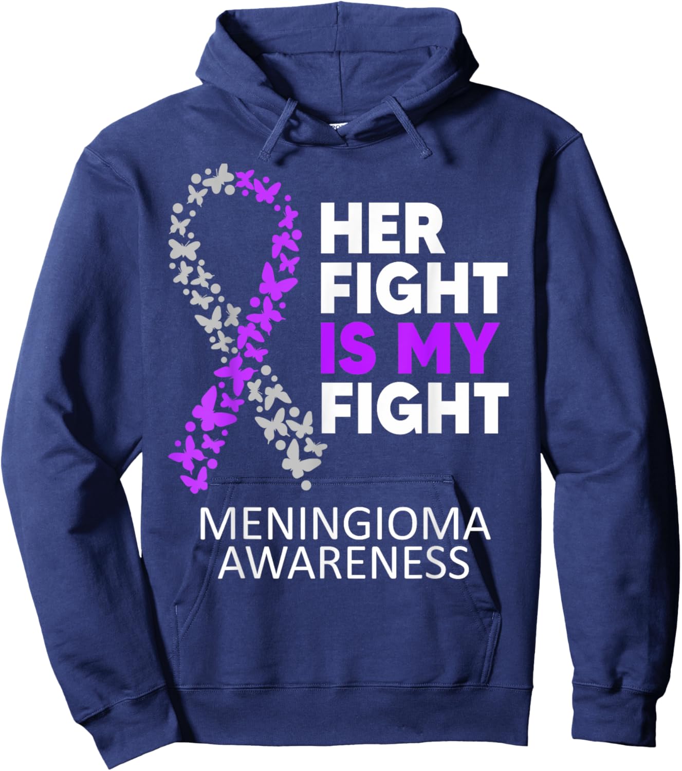 Meningioma Warrior Meningioma Brain Tumor Awareness Hoodie - Hoodie | Navy