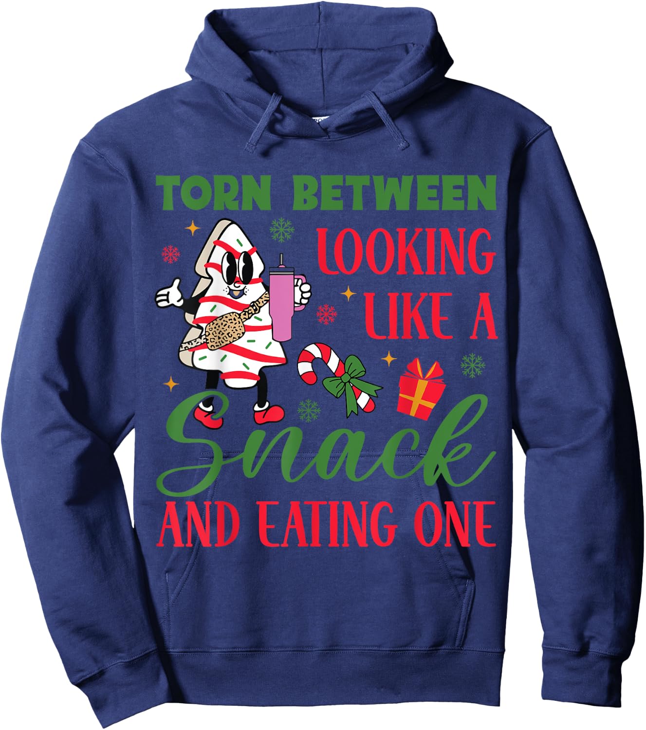 Torn Between Looking Like A Snack And Eating One Christmas Hoodie - Hoodie | Navy