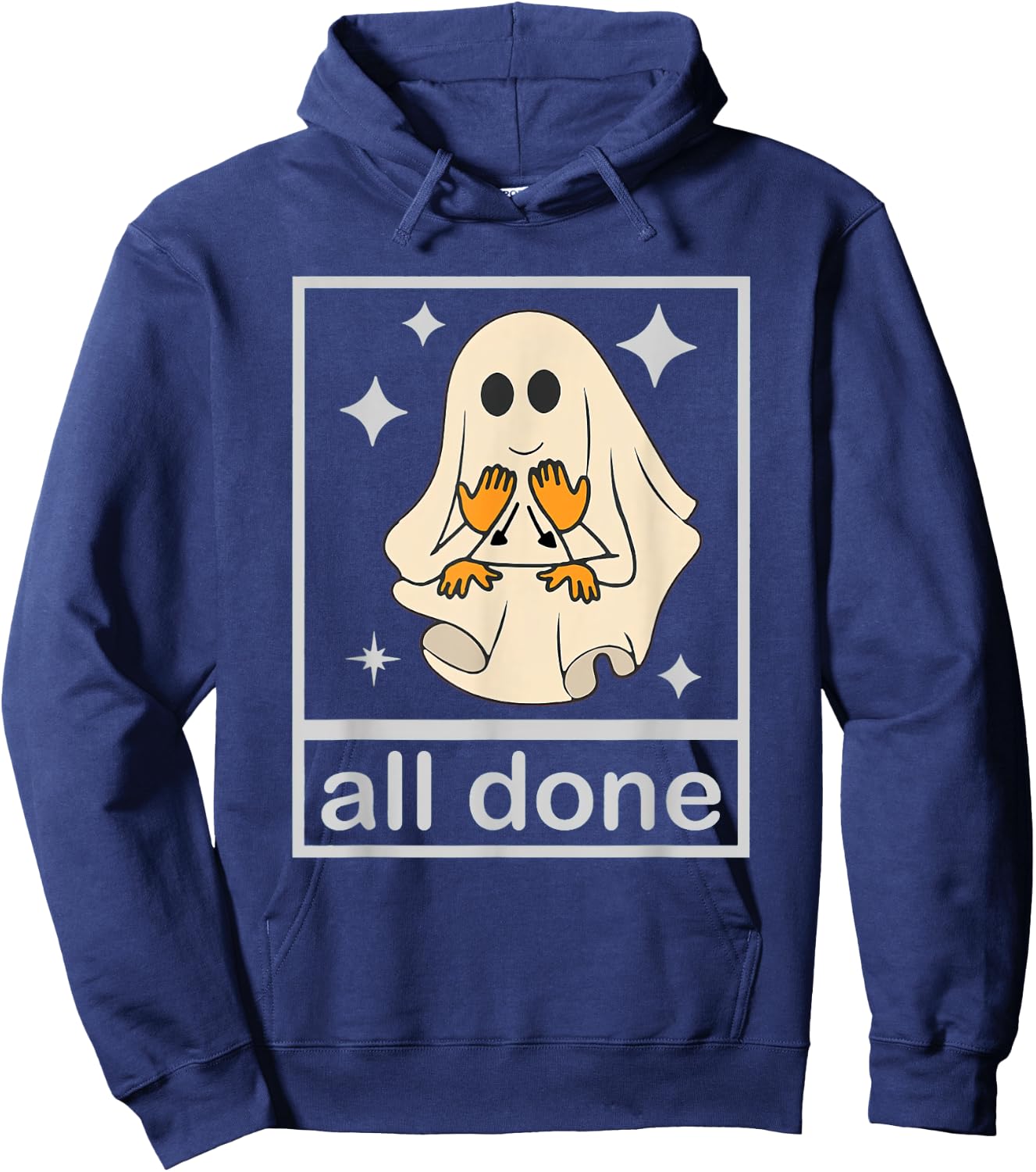 All Done Sign Language Speech Pathology Teacher Halloween Hoodie - Hoodie | Navy