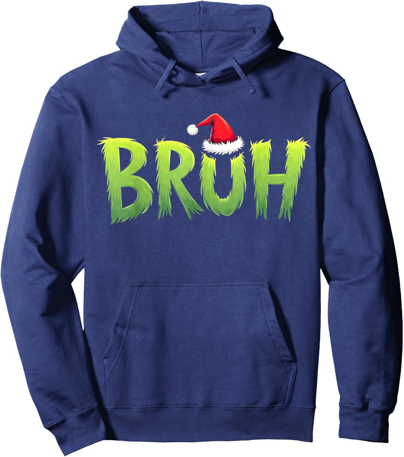 Bruh Christmas Kids Teens Boys Funny Christmas humor Meme Hoodie - Hoodie | Navy