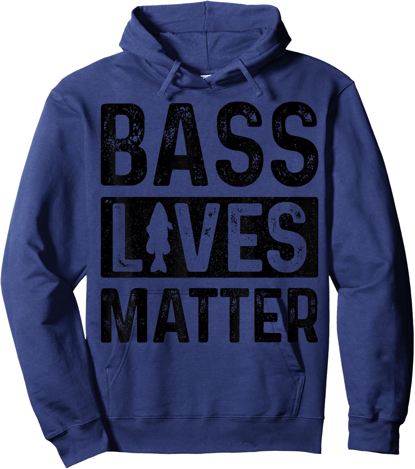 Bass Lives Matter Largemouth Fishing Funny Fisherman Gift Hoodie - Hoodie | Navy