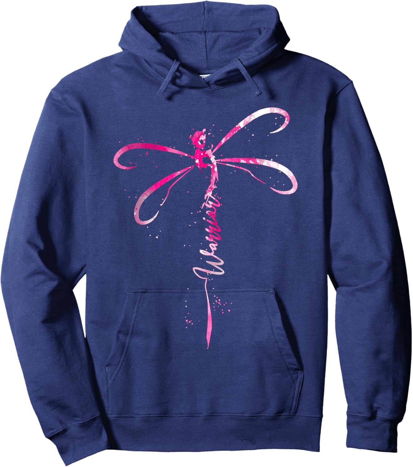 Breast Cancer Warrior Breast Cancer Awareness Dragonfly Hoodie - Hoodie | Navy