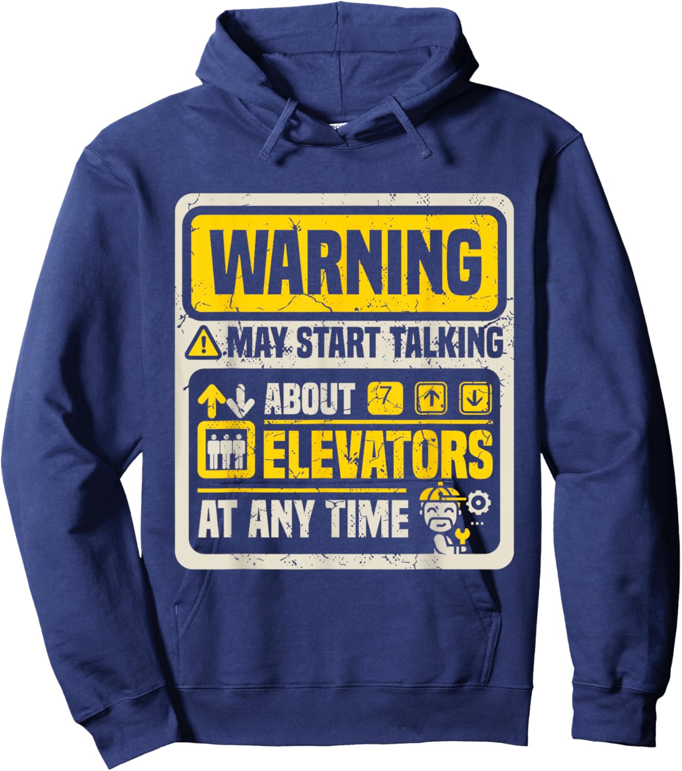 Elevator Mechanic Elevator Technician Hoodie - Hoodie | Navy