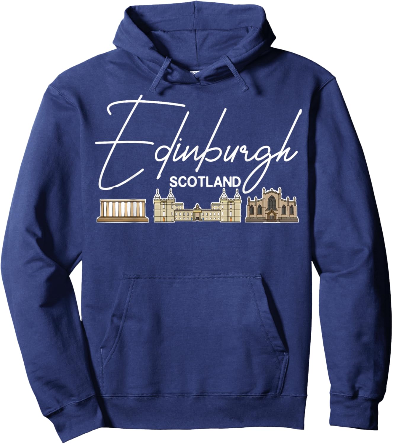 Edinburgh Scotland City Skyline Map Travel Hoodie - Hoodie | Navy