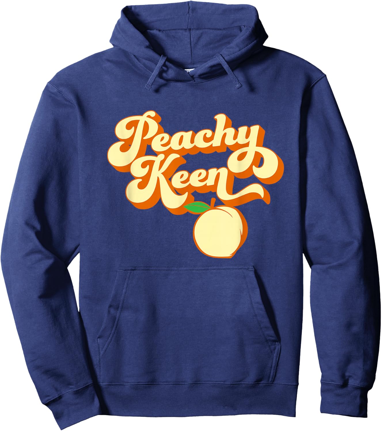 Retro 1980s Peachy Keen - Men's Black Classic Fit Short Sleeve - Small Hoodie - Hoodie | Navy