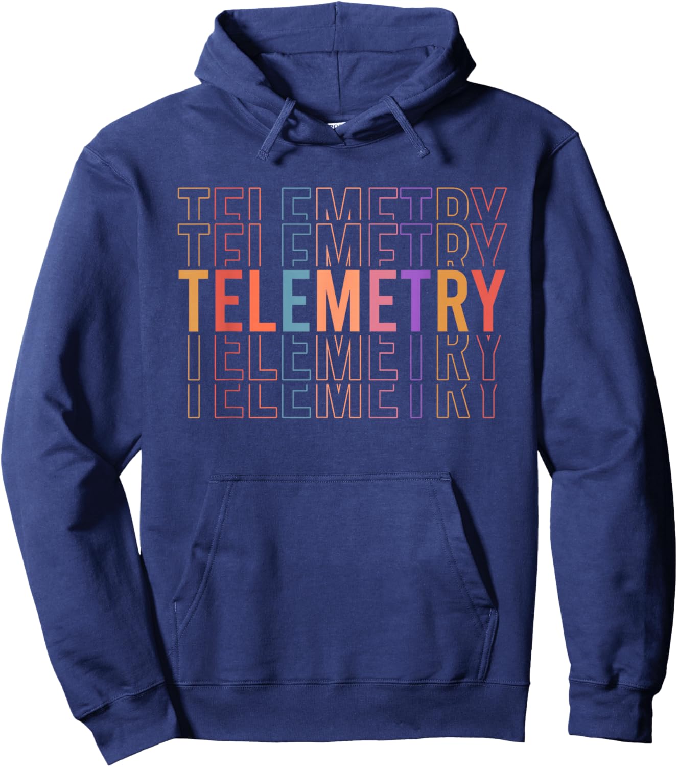 Telemetry Technician Appreciation Telemetry Tech - Black, -Adults, Small, Short Sleeve, , Classic Fit, Modern Classic, Lightweight, Lace Hoodie - Hoodie | Navy