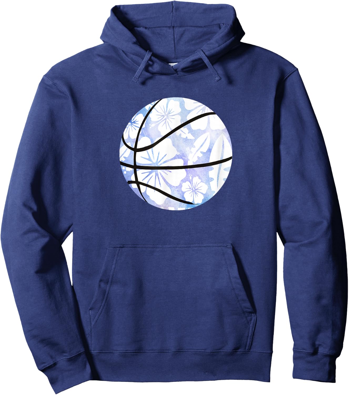Hawaiian Hibiscus Basketball Hawaii Lover Beach Aloha Player Hoodie - Hoodie | Navy