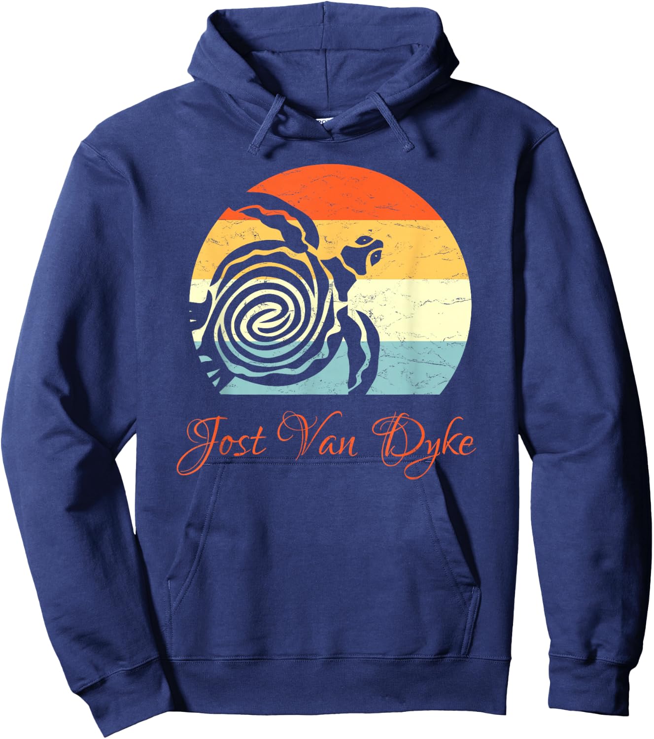 Jost-Van-Dyke, BVI Caribbean Sea Turtle Vacation Hoodie - Hoodie | Navy