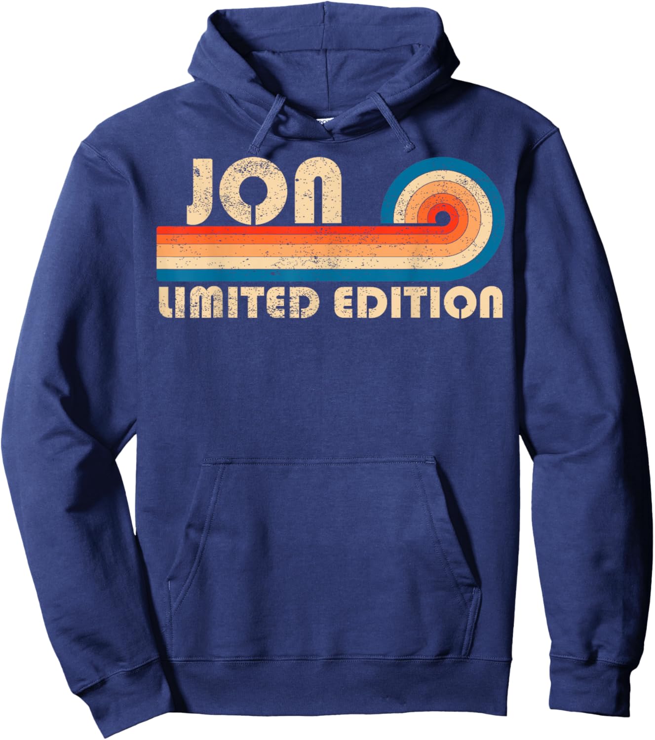 JON First Name Funny Retro Vintage Birthday Hoodie - Hoodie | Navy