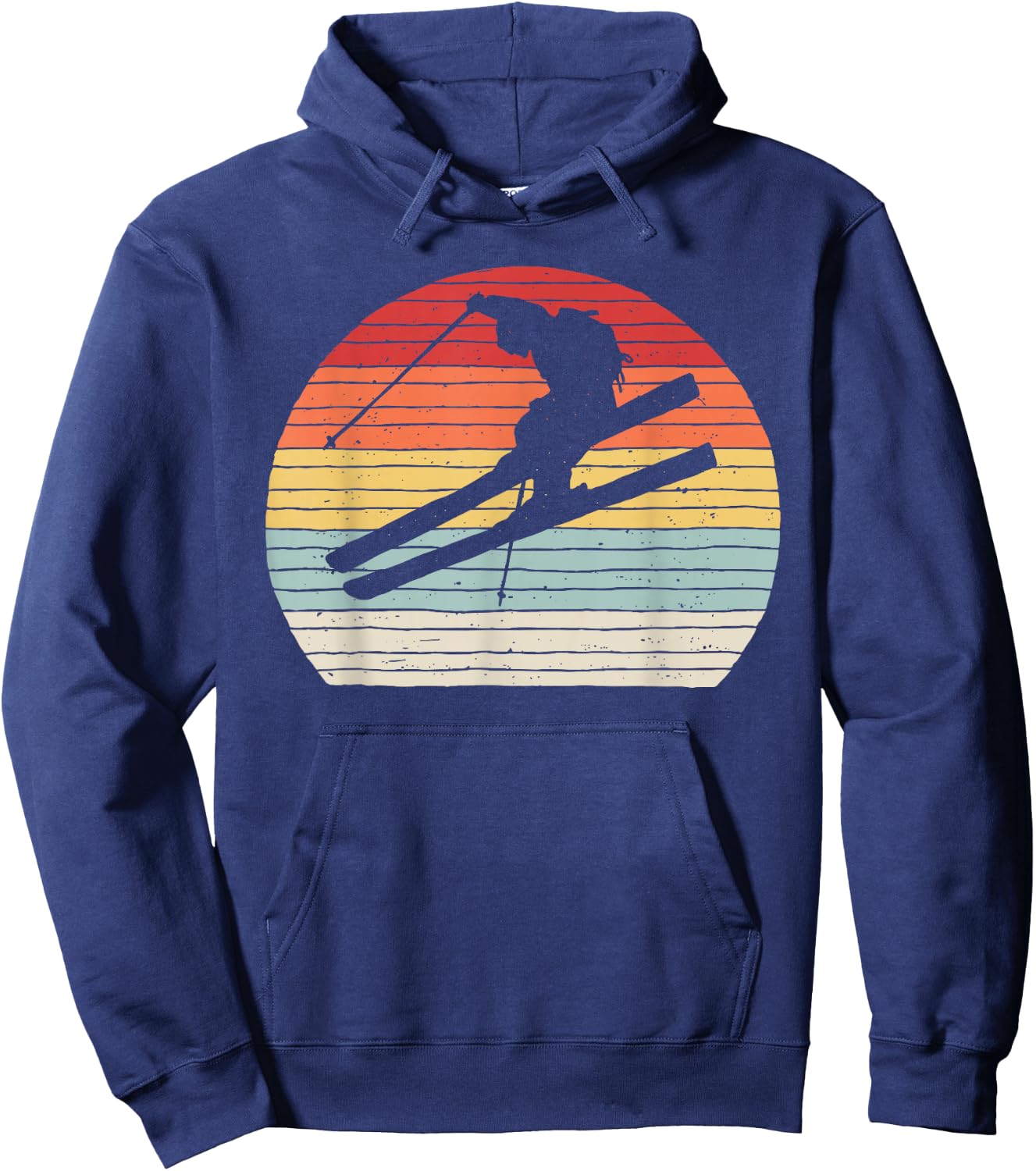 Vintage Retro Winter Sports Skiing Hoodie - Hoodie | Navy
