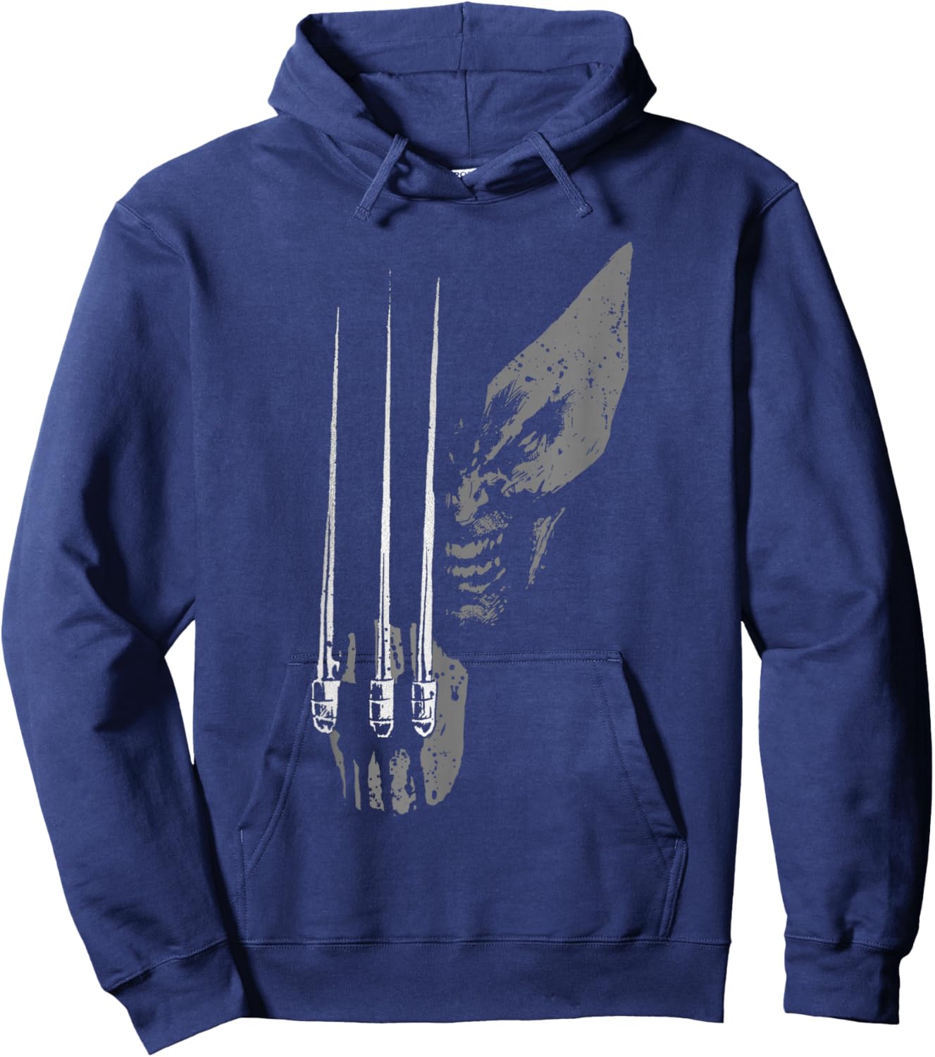 Marvel X-Men Wolverine Wild Side Distressed Face Shot Hoodie - Hoodie | Navy