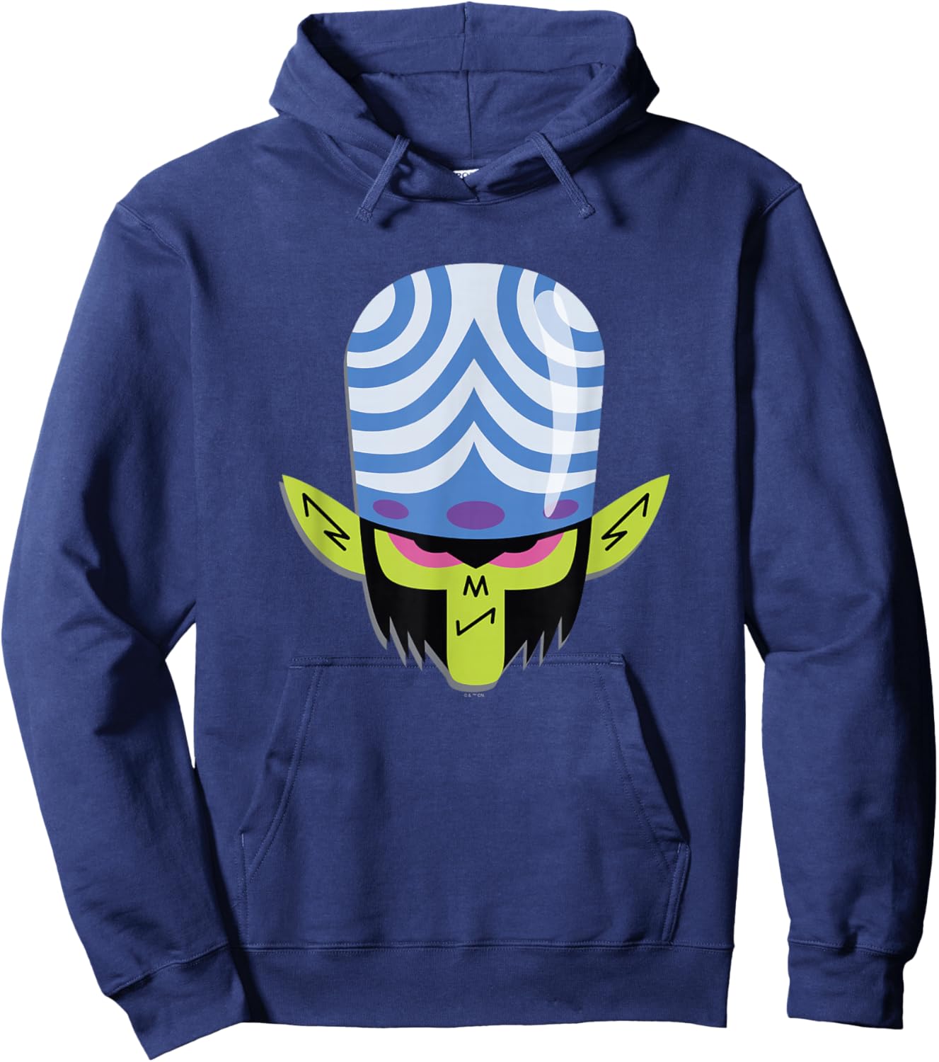 Power Puff Girls Mojo JoJo Big Face Angry Mood Logo Hoodie - Hoodie | Navy