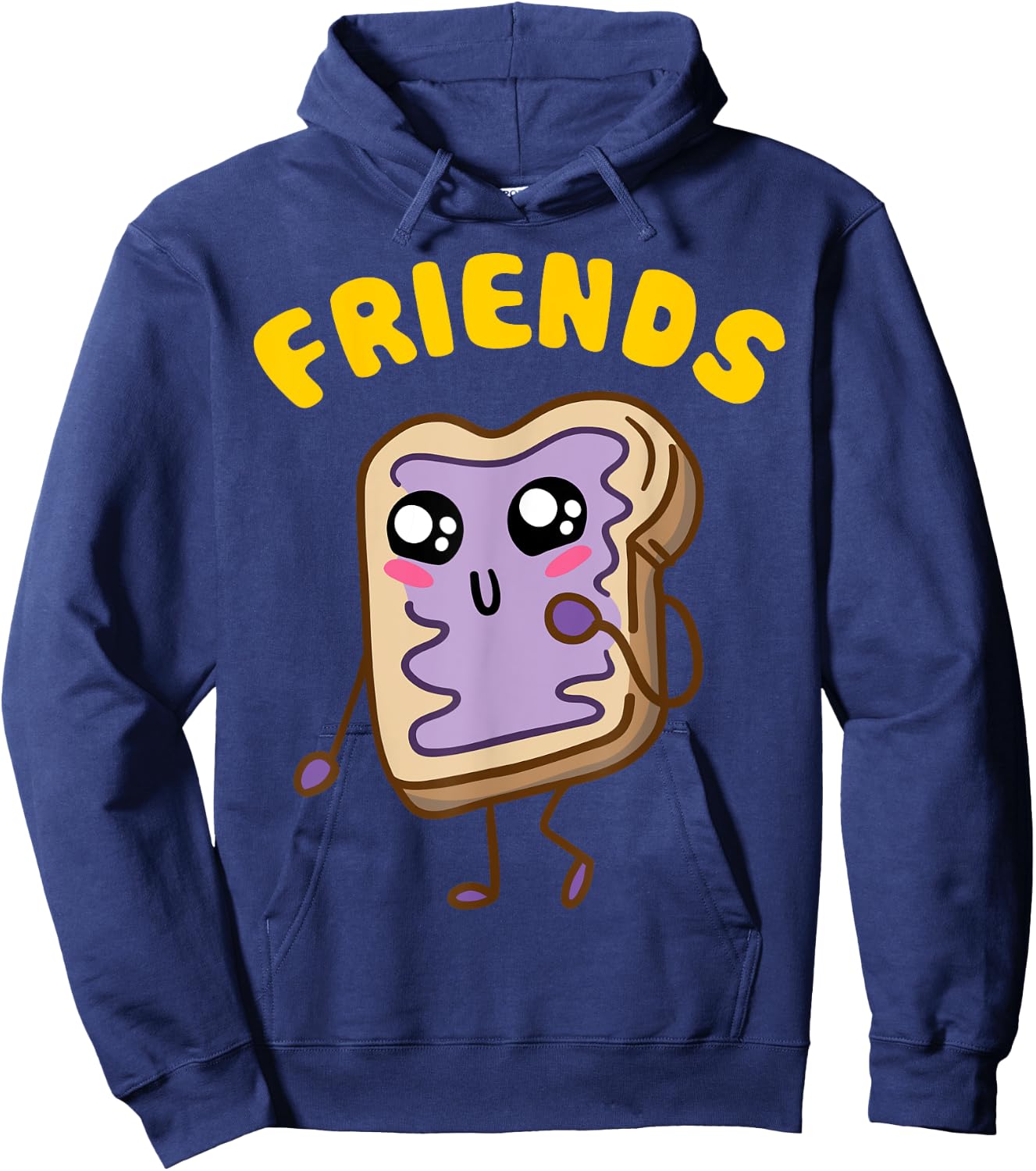 Kawaii Peanut Butter - Jelly - 2/2 BFF Best Friends Matching Hoodie - Hoodie | Navy