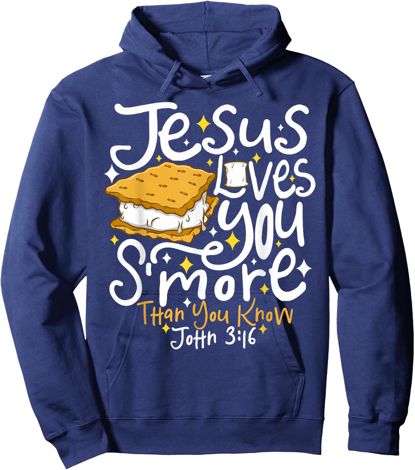 Camping Smore Jesus Loves You John Bible Verse Christian Hoodie - Hoodie | Navy