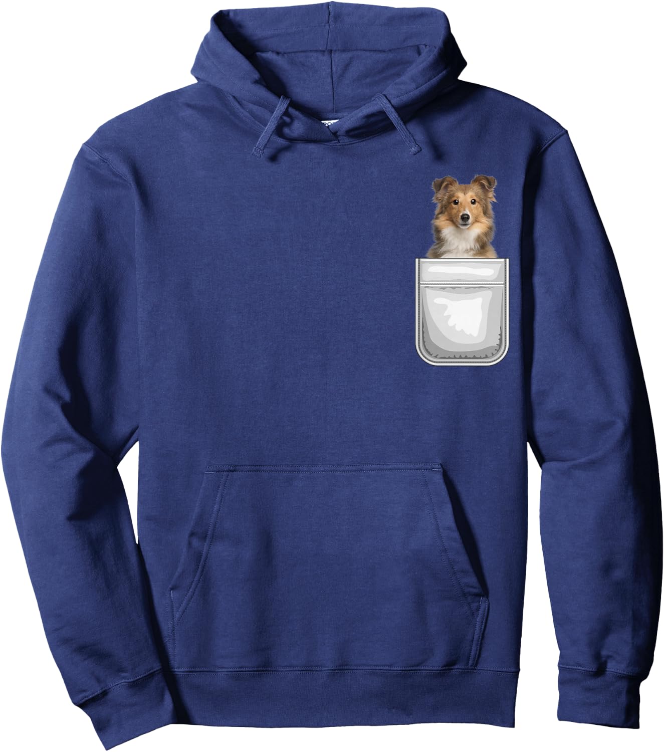 Sheltie Shetland Sheepdog Puppy Dog in Your Pocket Hoodie - Hoodie | Navy