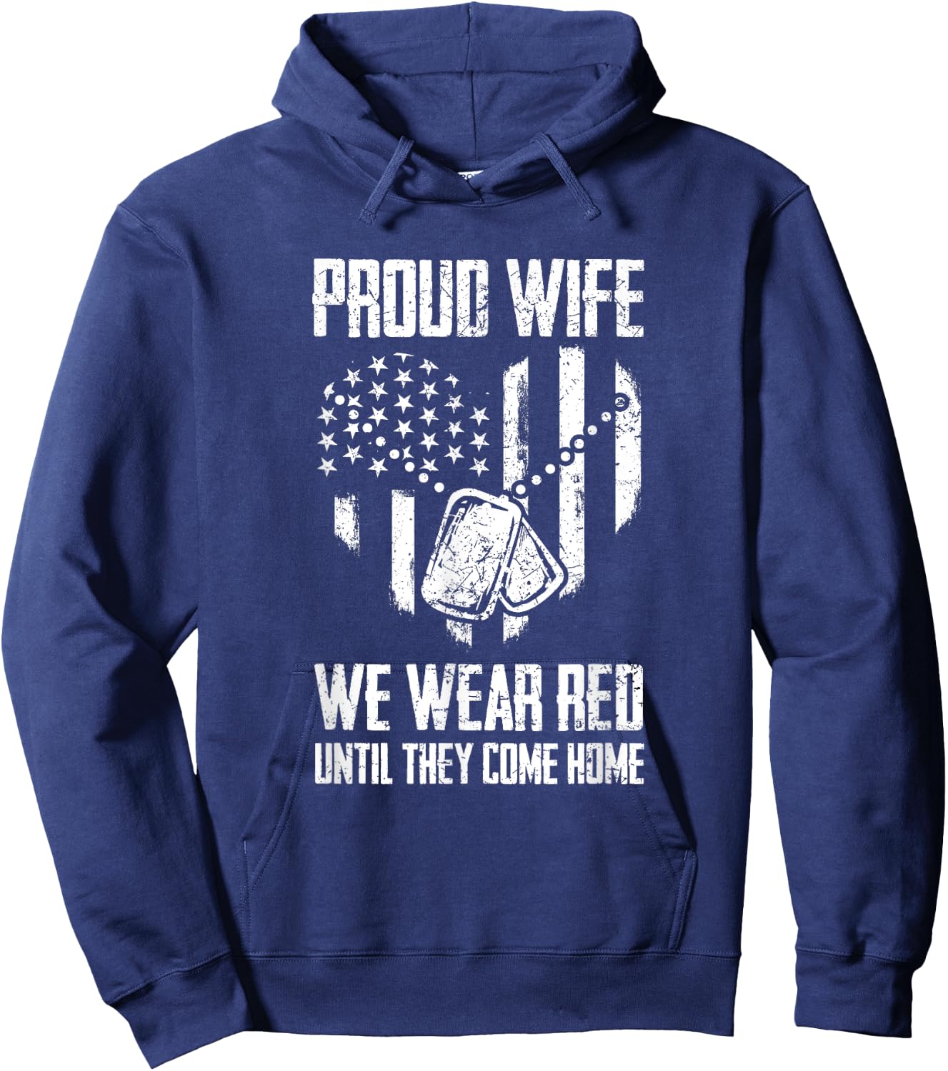 Remember Everyone Deployed Gift - US Flag Military Support Hoodie - Hoodie | Navy