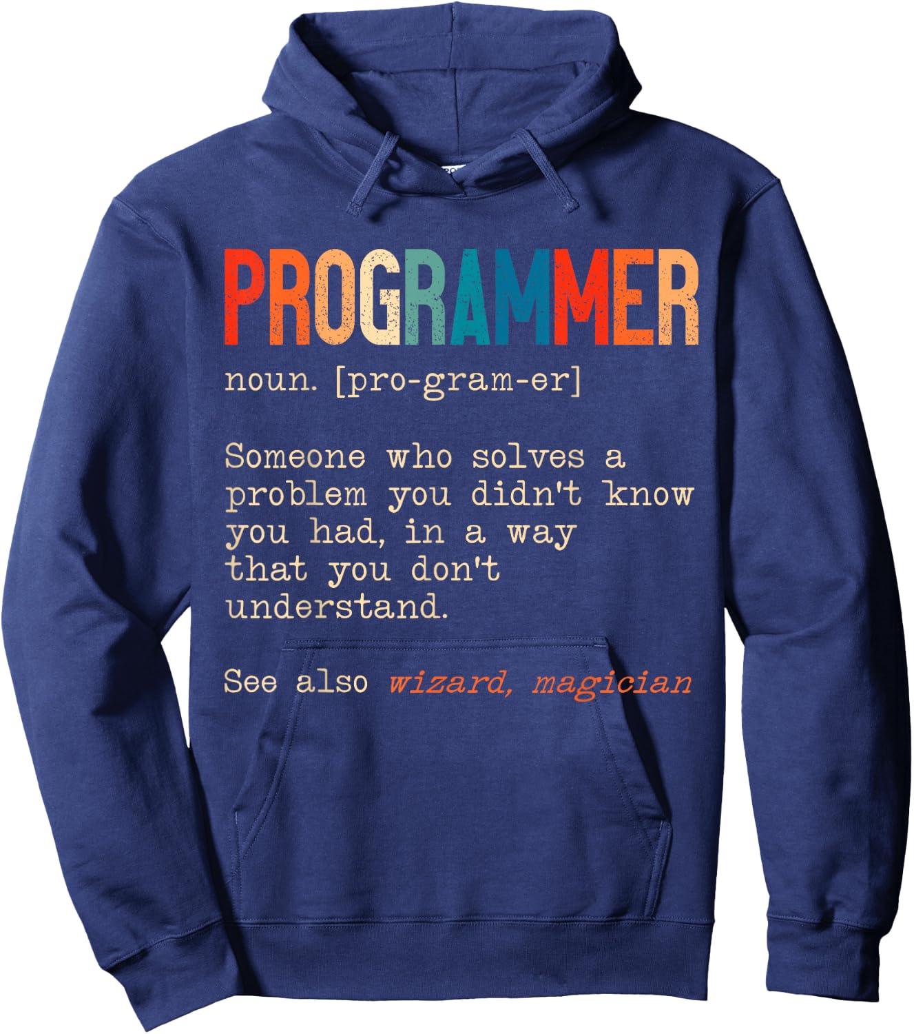 Funny Programmer Definition Software Developer Programming Hoodie - Hoodie | Navy